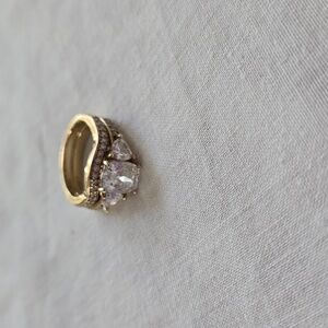 Cushion, Trillion & Round Cut Brilliant CZ 14k Yellow Gold Plated Ring Set SZ 7
